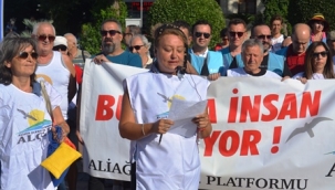 Aliağa'da asbestli gemiye karşı eylem " Zehirlenmek istemiyoruz"