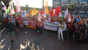 Aliağa'da asbestli gemi mitingi yapıldı: "O Gemileri Yakarız, Yaklaştırmayız!"