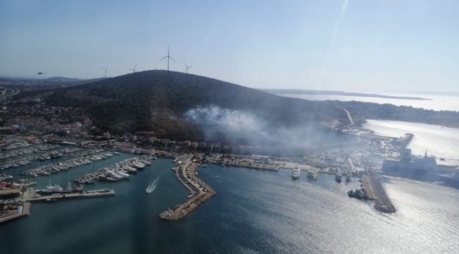 İzmir'in Çeşme İlçesinde orman yangını çıktı 