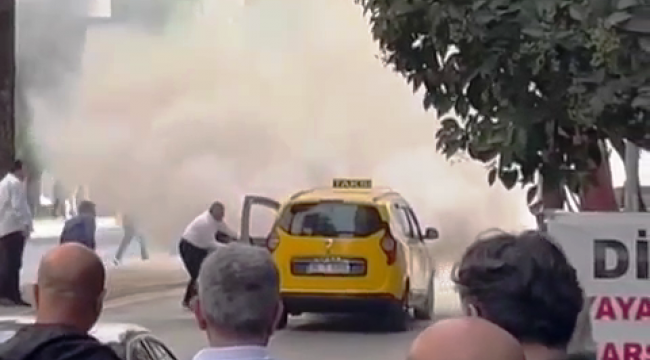 MHP İzmir İl Başkanı Şahin'den yanan taksiye müdahale