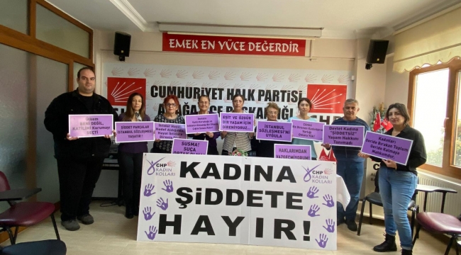 CHP Aliağa  Kadın Kolları'ndan "Kadına Yönelik Şiddete Karşı Uluslararası Mücadele Günü" açıklaması