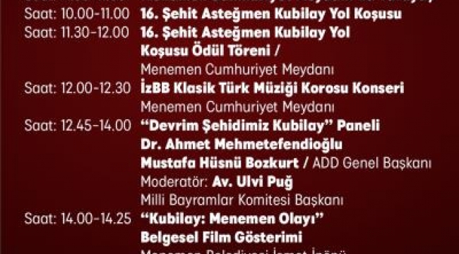 Devrim şehidi Kubilay 92. ölüm yıl dönümünde anılacak