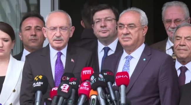 CHP Genel Başkanı Kılıçdaroğlu, DSP Genel Başkanı Aksakal'ı ziyaret etti.