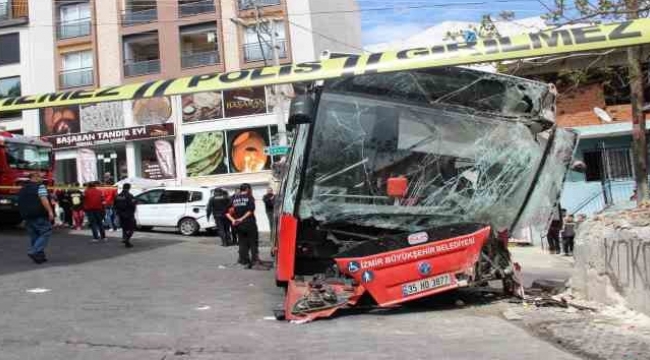 Kontrolden çıkan belediye otobüsü duvara çarptı: 10 yaralı