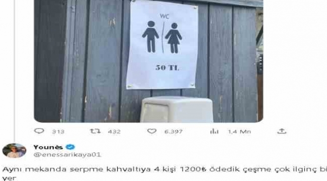 Çeşme'deki 50 TL'lik tuvalet ücreti gündem oldu