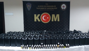 Bergama da, sahte olduğu değerlendirilen 290 litre etil alkol ele geçirildi