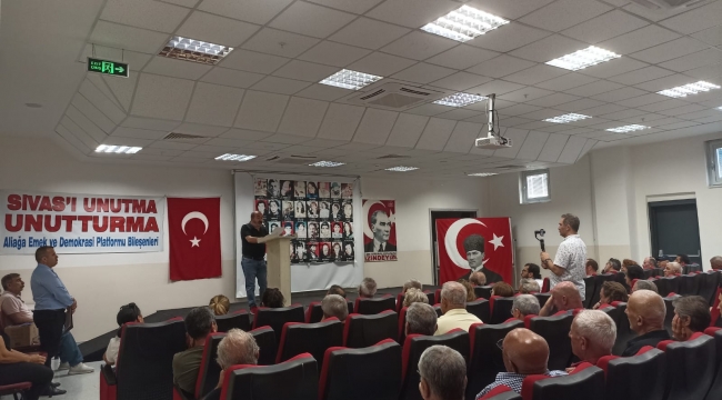 Sivas Madımak Otelinde katledilen 35 kişi, Aliağa'da anıldı