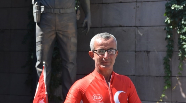 Şehit polis Fethi Sekin için bin 570 kilometre pedallayacak