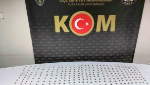 Menemen 'de 340 adet sikke ele geçirildi