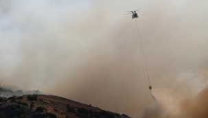 İzmir Karşıyaka'da Yamanlar Dağı'nda Çıkan Orman Yangınıyla Mücadele Sürüyor