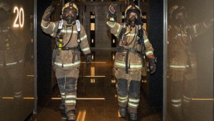 İzmir'in gökdelenler bölgesinde yangın tatbikatı