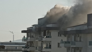  Aliağa'da 7 Katlı Binadaki Yangın Söndürüldü
