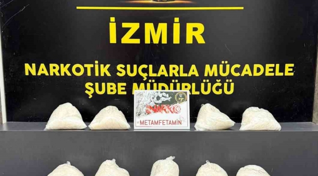 Menemen'de 10 kilo metamfetamin ele geçirildi