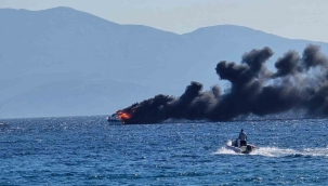 Çeşme Dalyan Marina'da yat yangını