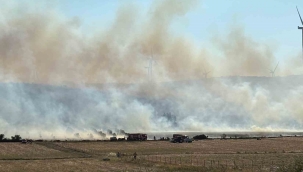 İzmir'de makilik alanda çıkan yangına müdahale devam ediyor