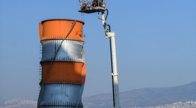 70 metrelik bacada mahsur kalan 2 işçi 4 saatlik operasyonla kurtarıldı