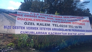 Aliağa'da şoförlerden yol isyanı: "Çukurlardan kaçmaktan bıktık artık"