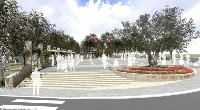 Kınık Cumhuriyet Meydanı yeni çehresine kavuşuyor