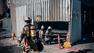 Çimento fabrikasında yangın tatbikatı