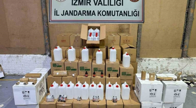 İzmir'de sahte içki operasyonu: 2 bin 850 litre etil alkol ele geçirildi