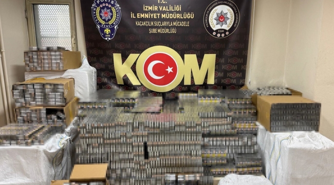 İzmir'de 4,5 milyon lira değerinde kaçak tütün mamulü ele geçirildi