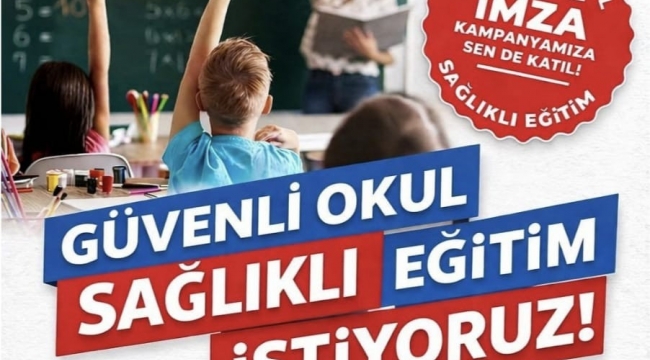  Eğitim-İş İzmir 7 Nolu Şube'den Aliağa'da "Güvenli Okul, Sağlıklı Eğitim" İçin İmza Kampanyası